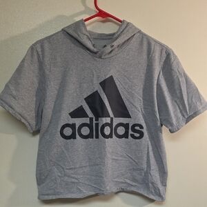 Adidas Cropped Gray Short Sleeve Tee #171